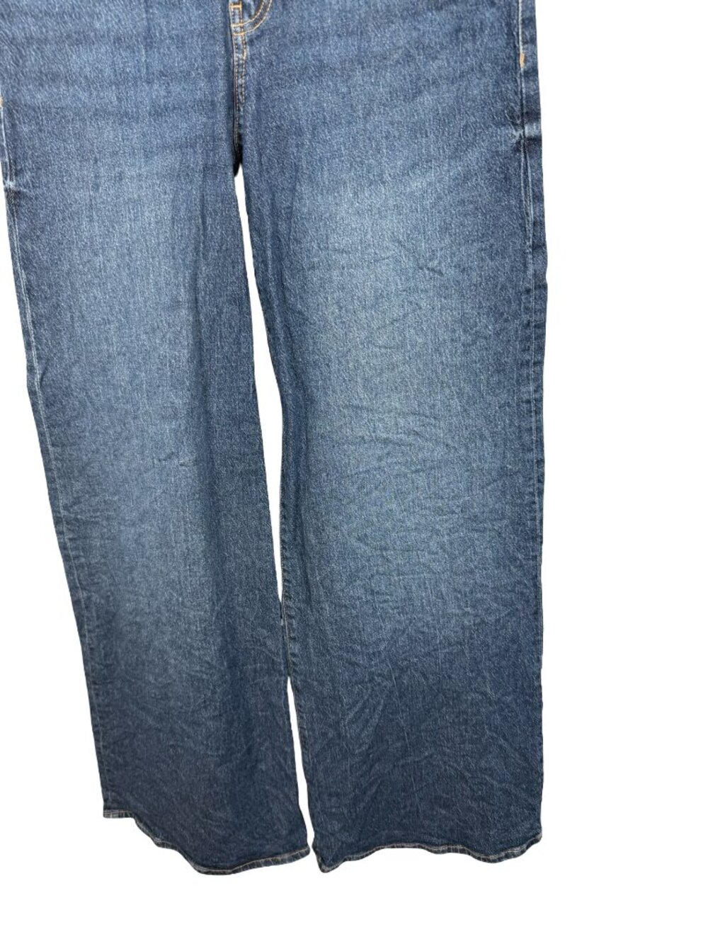 Mango Wide Leg Jeans Womens 2 Blue High Rise Cotton Casual - Picture 7 of 8